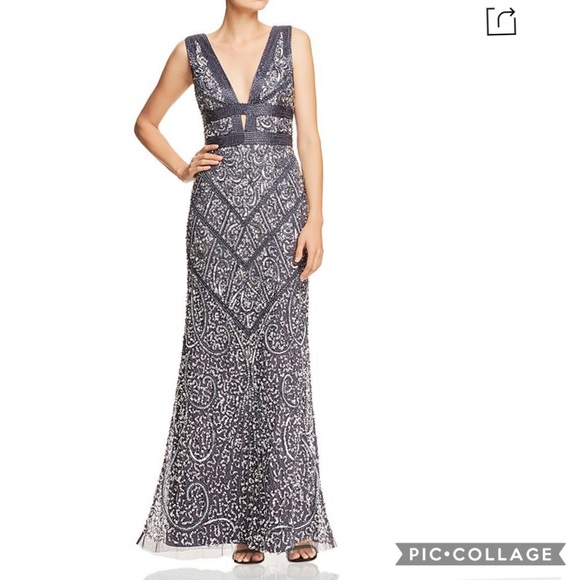 Aidan Mattox beaded sleeveless long evening Gown - Picture 4 of 7